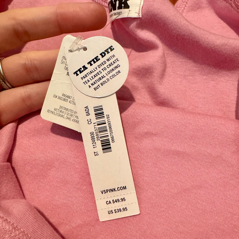 NWT Victoria's Secret PINK Light Pink 2 Piece Pajama Set - Picture 5 of 6